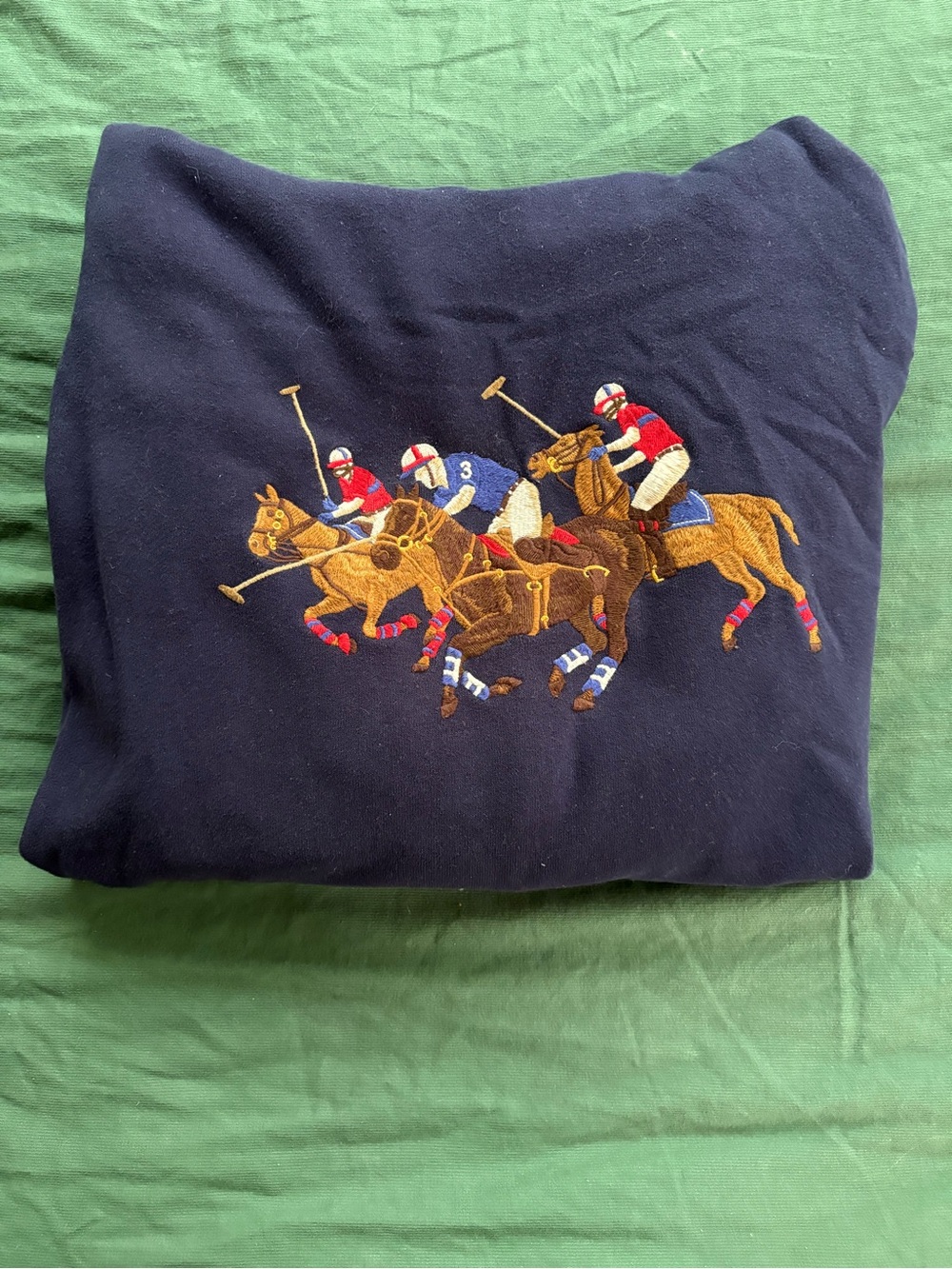 Ralph Lauren Navy Polo Player Embroidered Hoodie